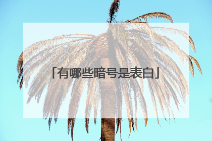 有哪些暗号是表白