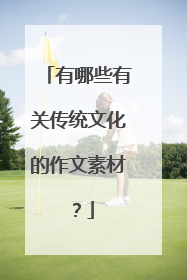有哪些有关传统文化的作文素材?