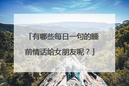 有哪些每日一句的睡前情话给女朋友呢？