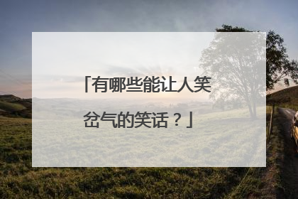 有哪些能让人笑岔气的笑话?