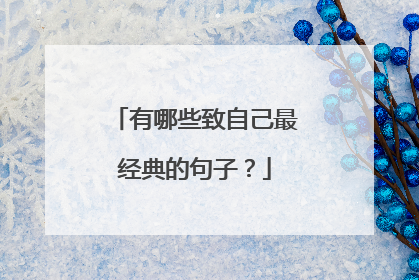 有哪些致自己最经典的句子？