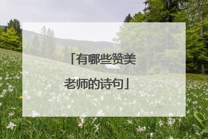 有哪些赞美老师的诗句