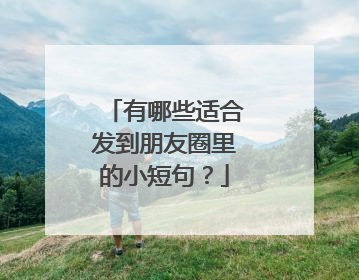 有哪些适合发到朋友圈里的小短句？