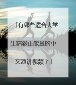 有哪些适合大学生精彩正能量的中文演讲视频？