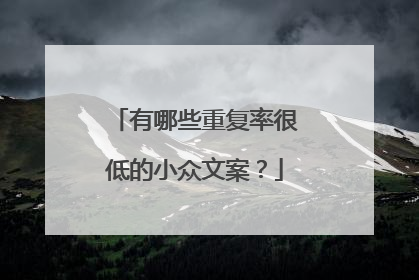 有哪些重复率很低的小众文案?