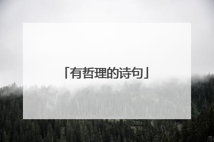 有哲理的诗句