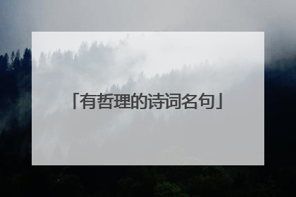 有哲理的诗词名句