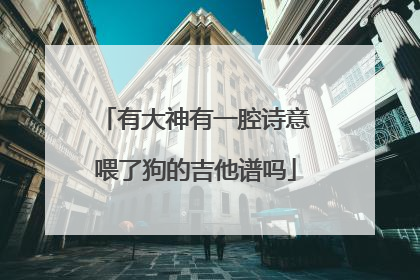 有大神有一腔诗意喂了狗的吉他谱吗
