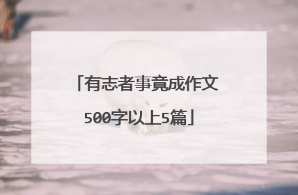 有志者事竟成作文500字以上5篇