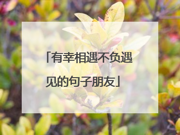 有幸相遇不负遇见的句子朋友