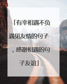 有幸相遇不负遇见友情的句子，感谢相遇的句子友谊