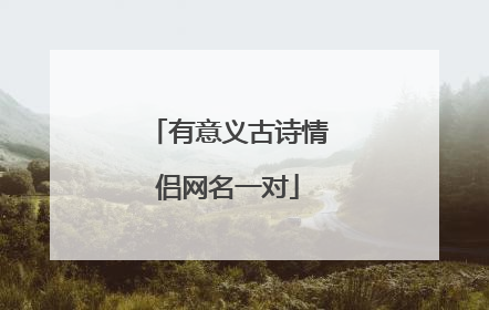 有意义古诗情侣网名一对