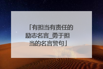 有担当有责任的励志名言_勇于担当的名言警句