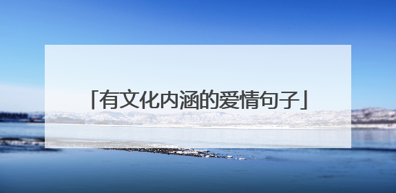 有文化内涵的爱情句子