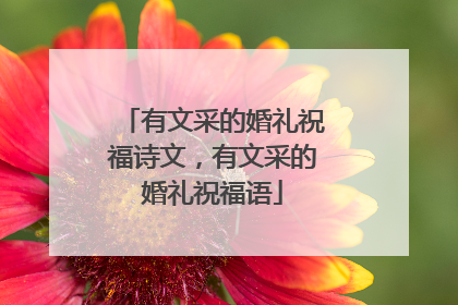 有文采的婚礼祝福诗文，有文采的婚礼祝福语