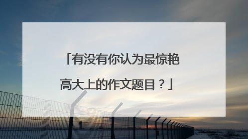 有没有你认为最惊艳高大上的作文题目?