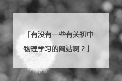 有没有一些有关初中物理学习的网站啊？
