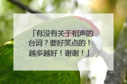 有没有关于相声的台词?要好笑点的!越多越好!谢谢!