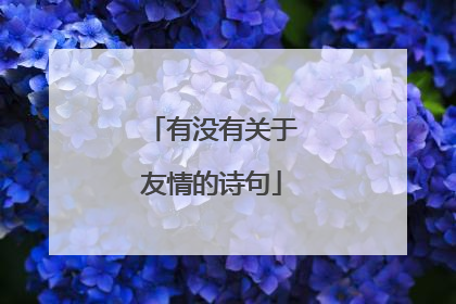 有没有关于友情的诗句