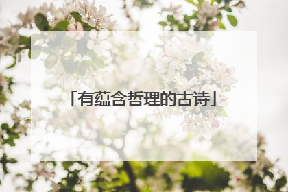 有蕴含哲理的古诗