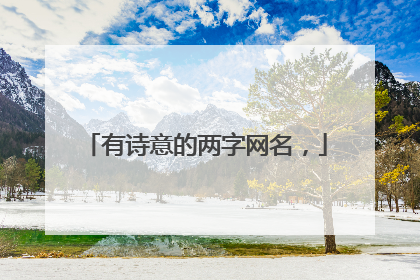 有诗意的两字网名，
