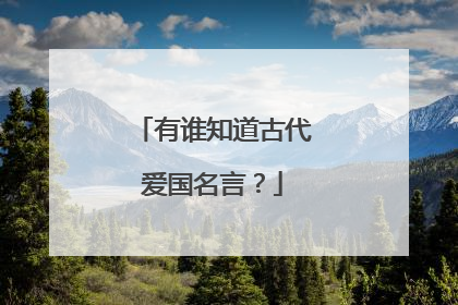 有谁知道古代爱国名言？