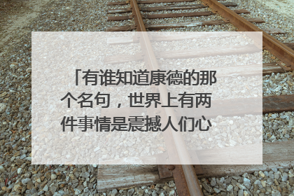 有谁知道康德的那个名句，世界上有两件事情是震撼人们心灵的...的英文版，要正确的翻译啊