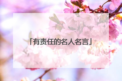 有责任的名人名言