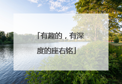 有趣的,有深度的座右铭