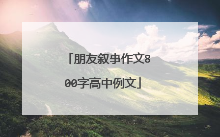 朋友叙事作文800字高中例文