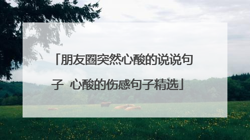 朋友圈突然心酸的说说句子 心酸的伤感句子精选
