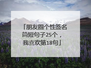 朋友圈个性签名简短句子25个，我喜欢第18句