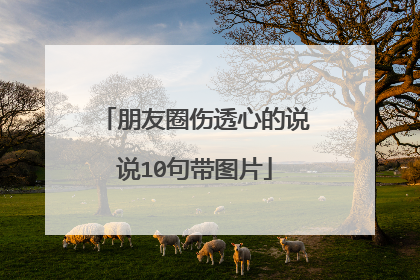 朋友圈伤透心的说说10句带图片