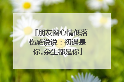 朋友圈心情低落伤感说说：初遇是你,余生都是你