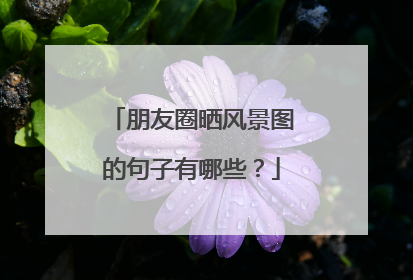 朋友圈晒风景图的句子有哪些？