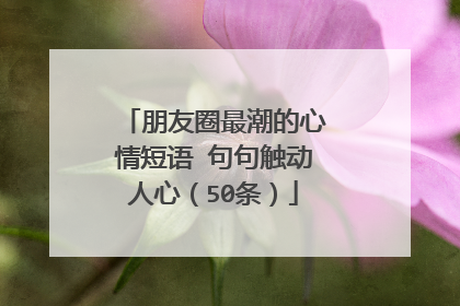 朋友圈最潮的心情短语 句句触动人心(50条)