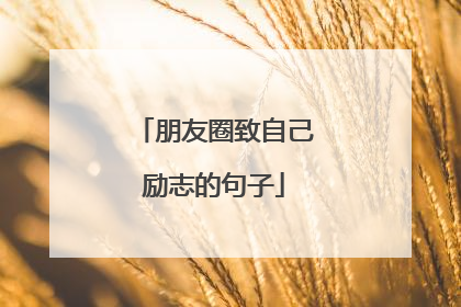 朋友圈致自己励志的句子