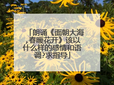 朗诵《面朝大海,春暖花开》该以什么样的感情和语调?求指导