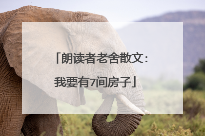 朗读者老舍散文:我要有7间房子