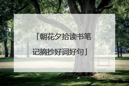 朝花夕拾读书笔记摘抄好词好句
