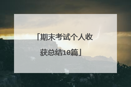 期末考试个人收获总结10篇