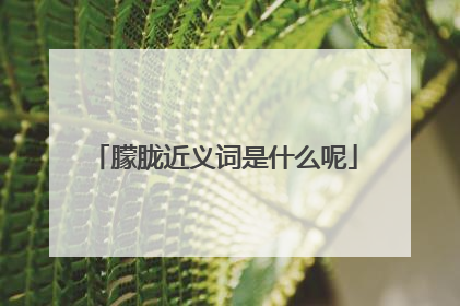 朦胧近义词是什么呢