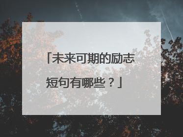 未来可期的励志短句有哪些？