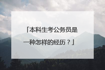 本科生考公务员是一种怎样的经历？