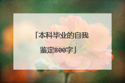 本科毕业的自我鉴定800字