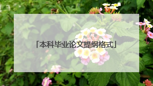 本科毕业论文提纲格式