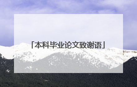 本科毕业论文致谢语