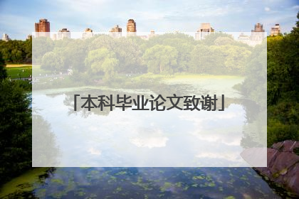 本科毕业论文致谢
