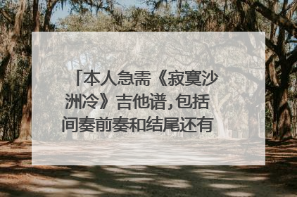 本人急需《寂寞沙洲冷》吉他谱,包括间奏前奏和结尾还有指法以及扫弦