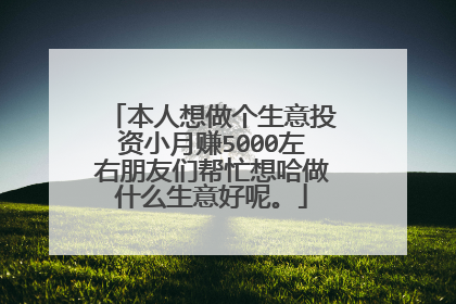 本人想做个生意投资小月赚5000左右朋友们帮忙想哈做什么生意好呢。